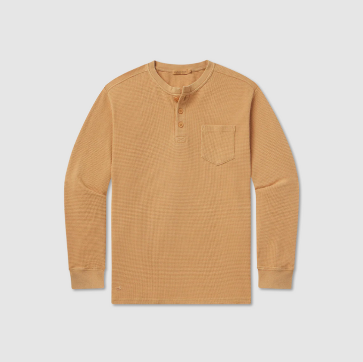 SEAWASH™ Vintage Waffle Henley Tee - Long Sleeve - Camel
