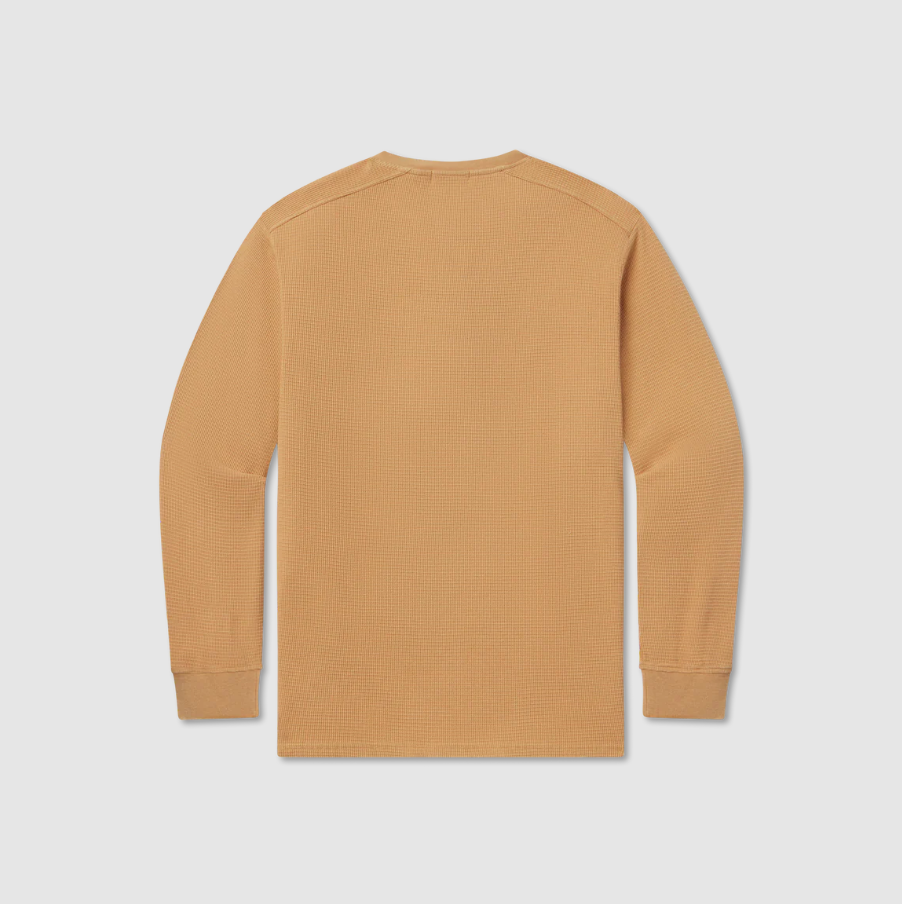 SEAWASH™ Vintage Waffle Henley Tee - Long Sleeve - Camel