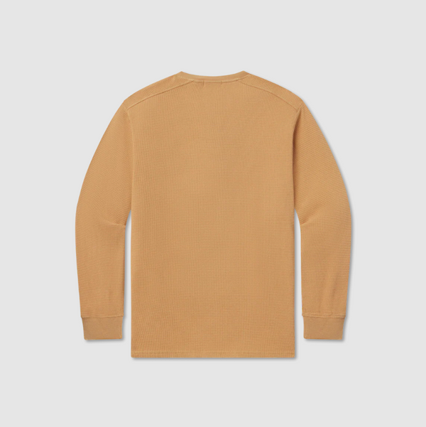 SEAWASH™ Vintage Waffle Henley Tee - Long Sleeve - Camel