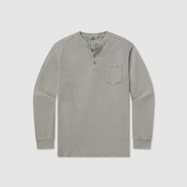 SEAWASH™ Vintage Waffle Henley Tee - Long Sleeve - Burnt Sage