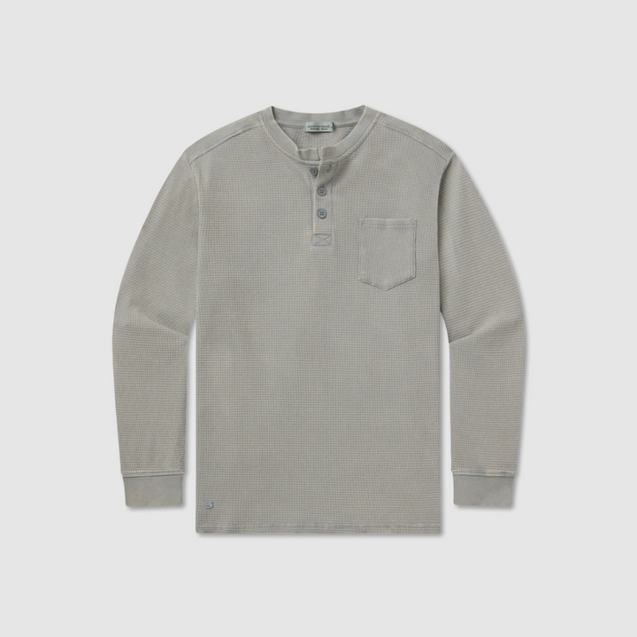SEAWASH™ Vintage Waffle Henley Tee - Long Sleeve - Burnt Sage