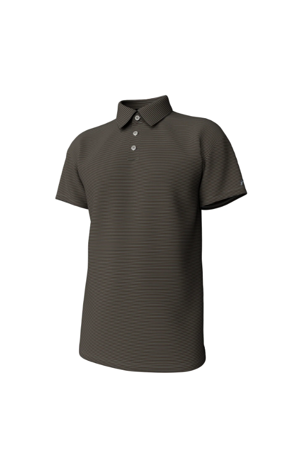 Hinton Stripe Performance Polo - Gunstock & Moon Mist