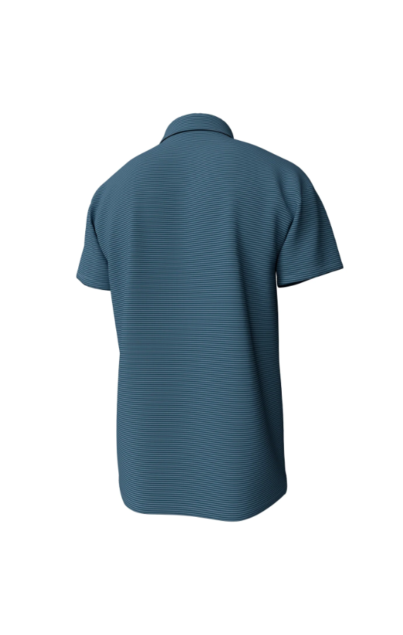 Youth Hinton Stripe Performance Polo - Mallard Blue & Mountain Spring