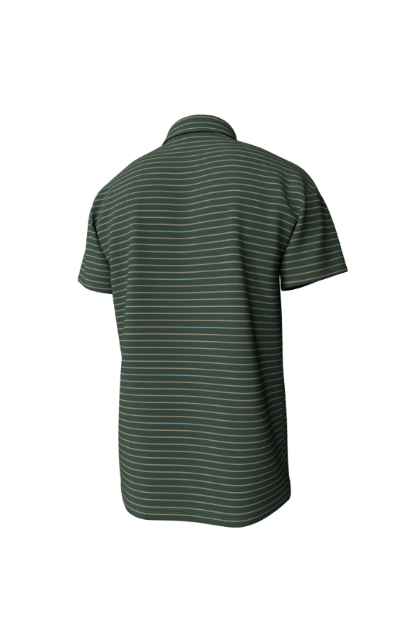 Horizon Stripe Performance Polo - Duck Green & Sandstone