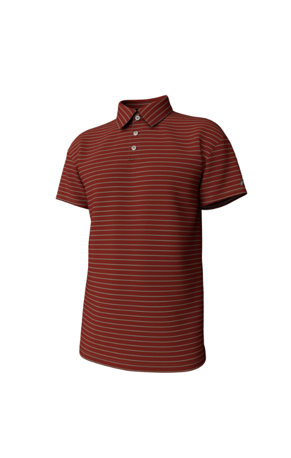 Horizon Stripe Performance Polo - Chili Oil & Laurel Oak