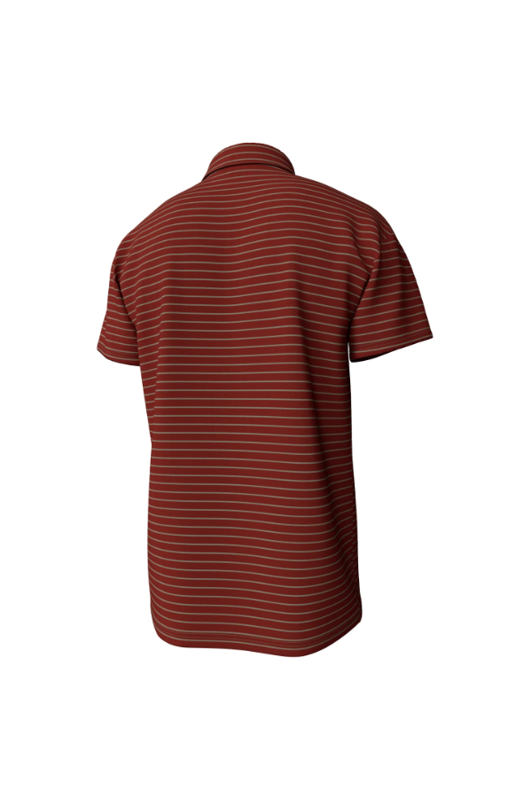 Horizon Stripe Performance Polo - Chili Oil & Laurel Oak