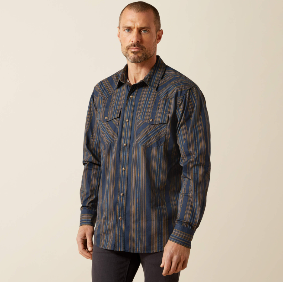 Horne Retro Snap Shirt - Navy