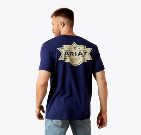 Ariat Mesa Motif Lockup T-Shirt - Medieval Blue