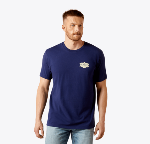 Ariat Mesa Motif Lockup T-Shirt - Medieval Blue