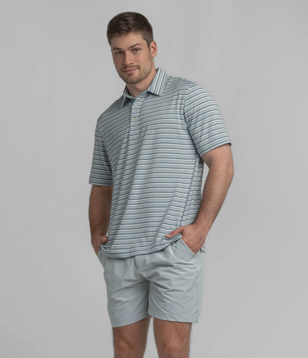 Grant Stripe Polo - Polar Plunge