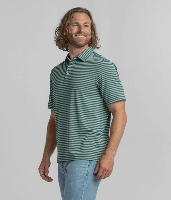 Sarasota Stripe Polo - Eucalyptus