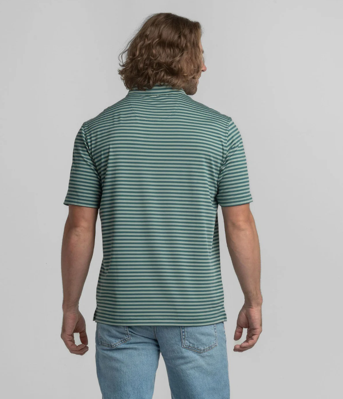 Sarasota Stripe Polo - Eucalyptus