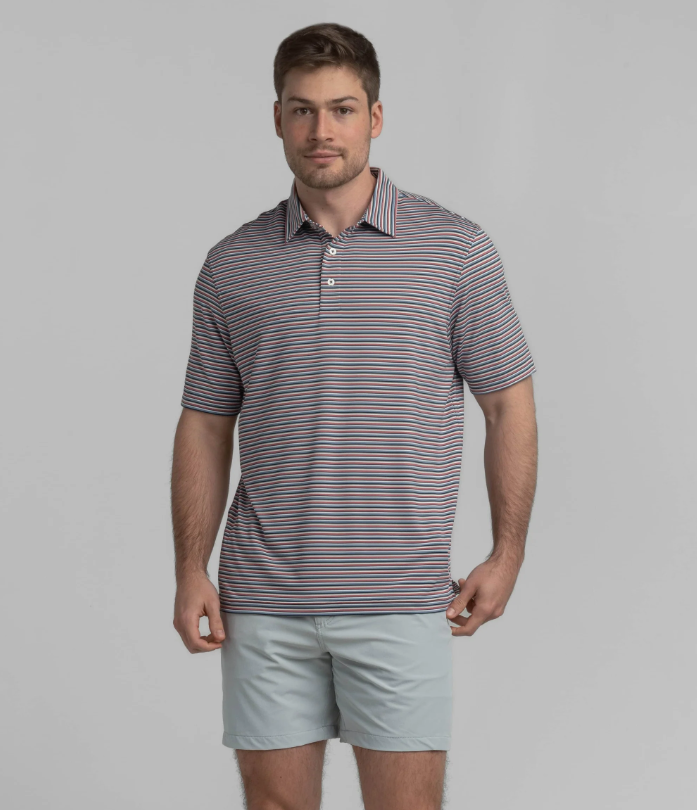 Tybee Stripe Polo - Patriotic