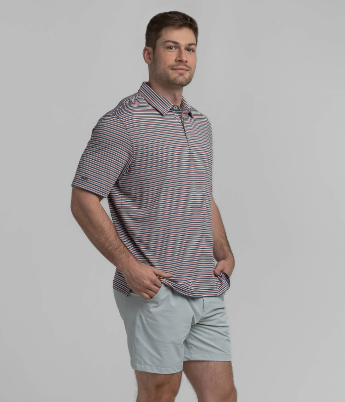 Tybee Stripe Polo - Patriotic