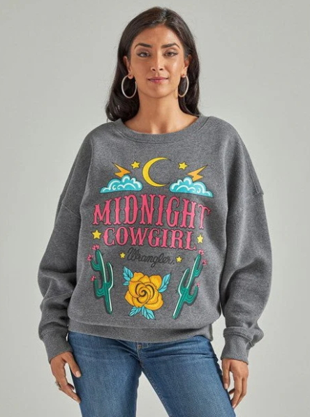 Wrangler Women's Retro Midnight Cowgirl Oversized Sweatshirt