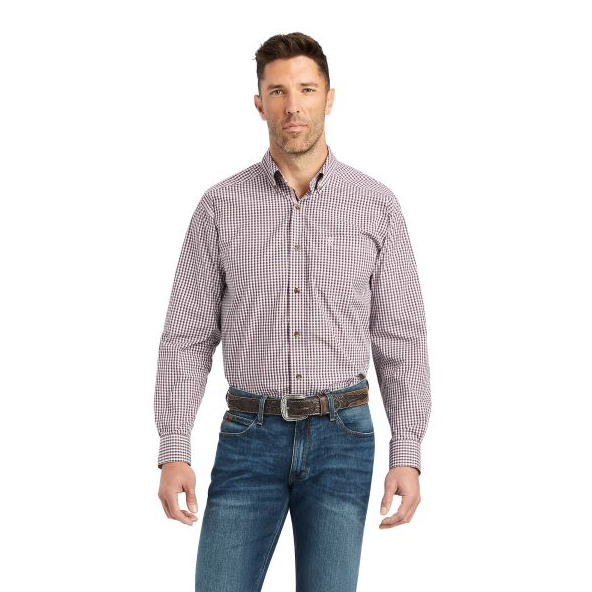 Ariat Claret Pro Series Francis Mens Plaid Classic Fit Shirt