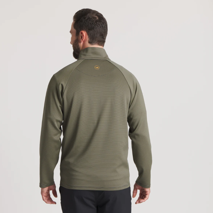 Southampton Performance Quarter Zip - Stripes - Lunar Navy & Dark Olive