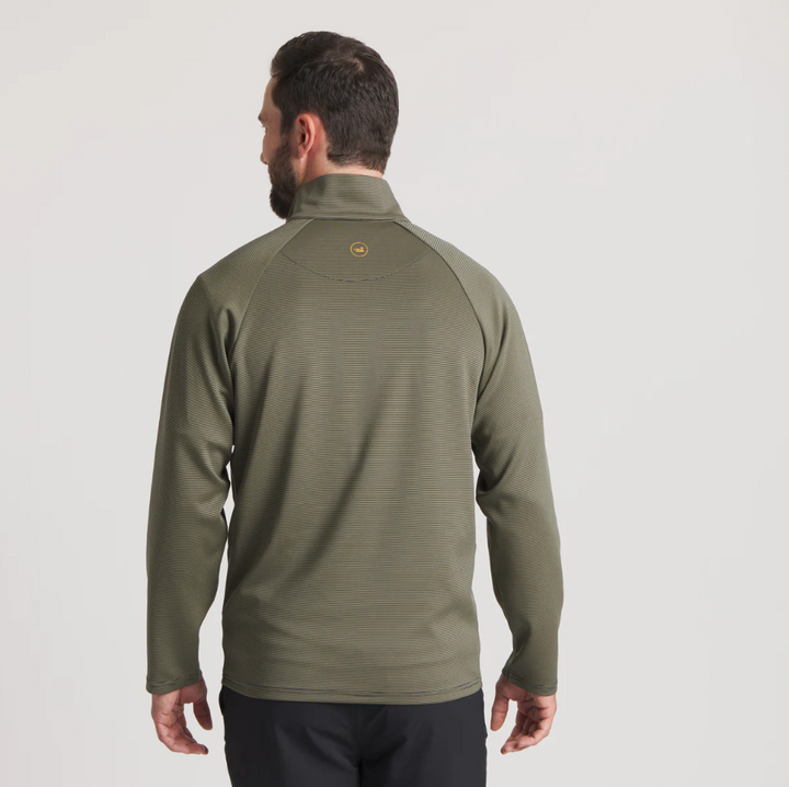 Southampton Performance Quarter Zip - Stripes - Lunar Navy & Dark Olive