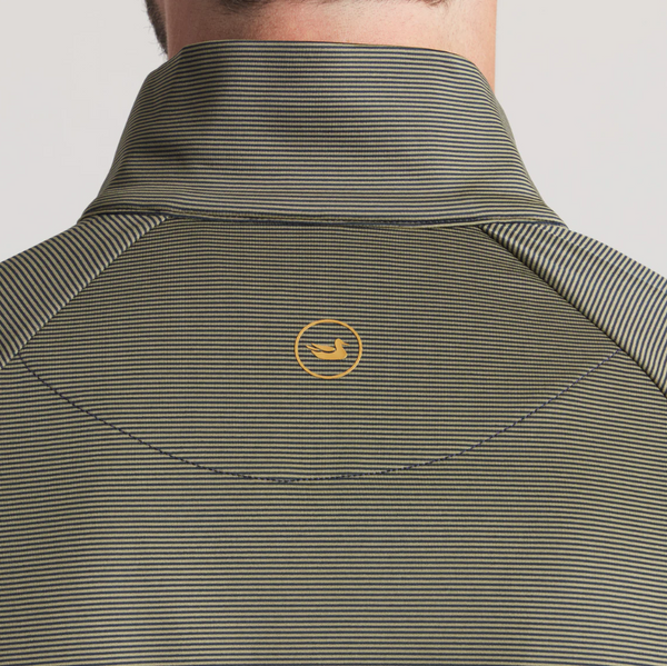 Southampton Performance Quarter Zip - Stripes - Lunar Navy & Dark Olive