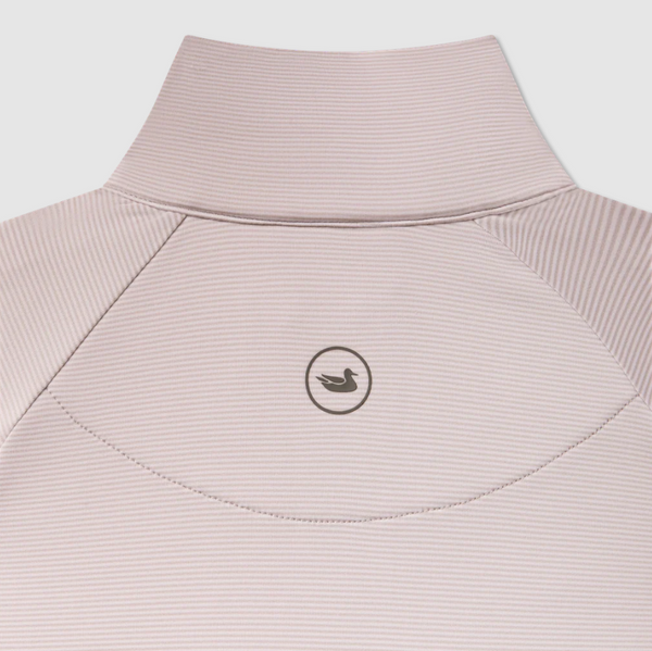 Southampton Performance Quarter Zip - Stripes - White & Gray