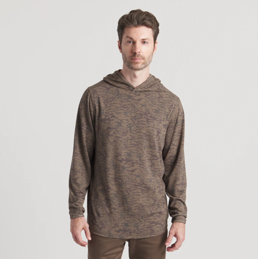 Birkdale MarshLUX Performance Hoodie- Burnt Taupe & Stone Brown