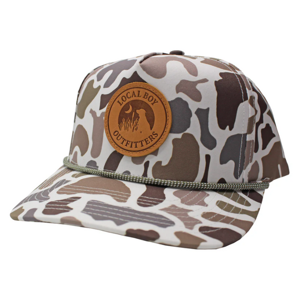 Youth Leather Patch High Crown Rope Hat