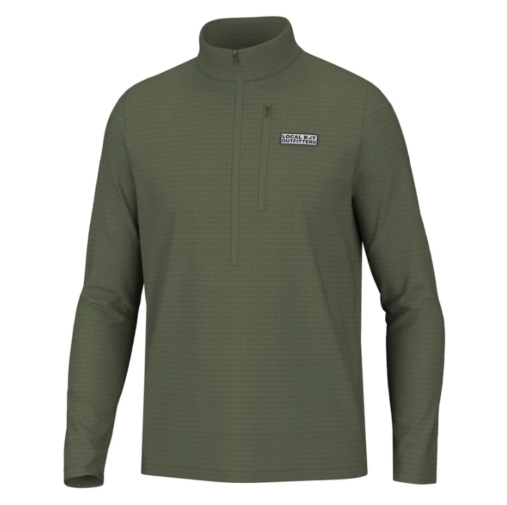 Waffle Half Zip - Olive Green