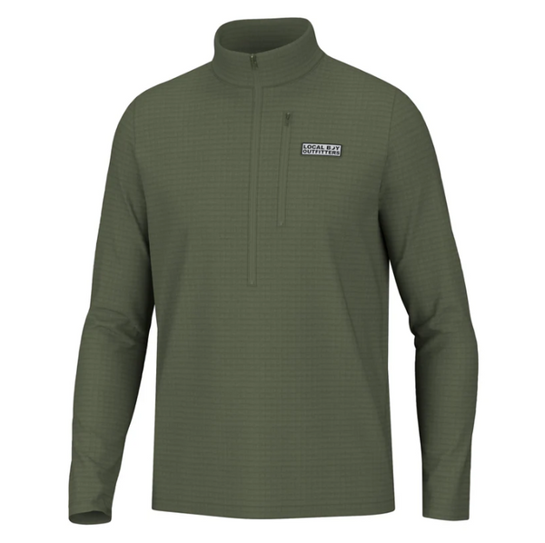 Waffle Half Zip - Olive Green