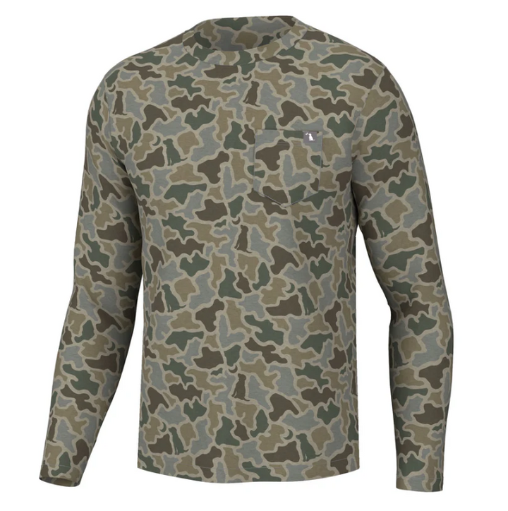 L/S Heather Blend Crew - Sand Dog & Moon Camo