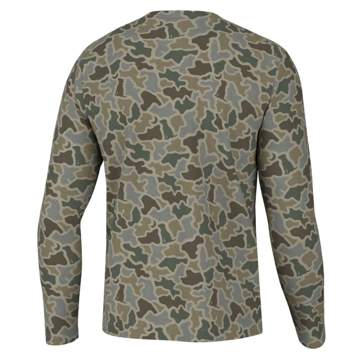 L/S Heather Blend Crew - Sand Dog & Moon Camo