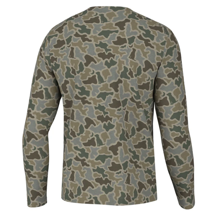 L/S Heather Blend Crew - Sand Dog & Moon Camo