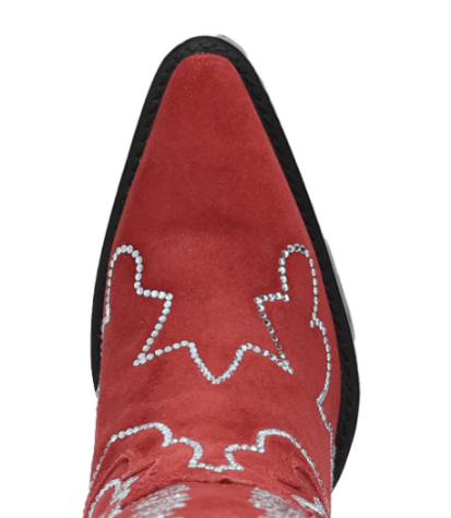 Double Take Suede Leather Boot - Red