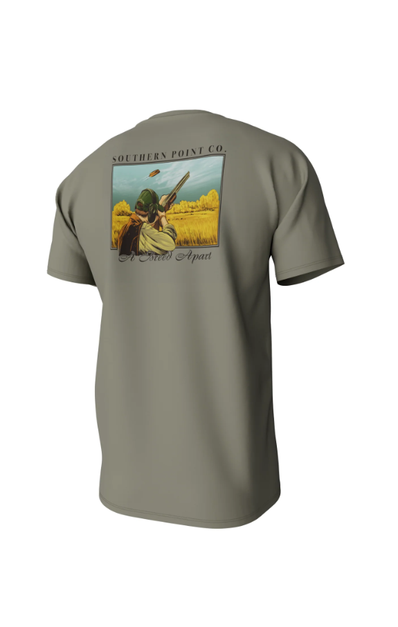 Clay Shooting Short Sleeve Pocket Tee - Laurel Oak