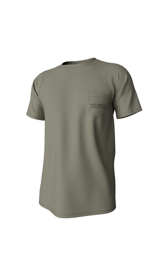 Clay Shooting Short Sleeve Pocket Tee - Laurel Oak