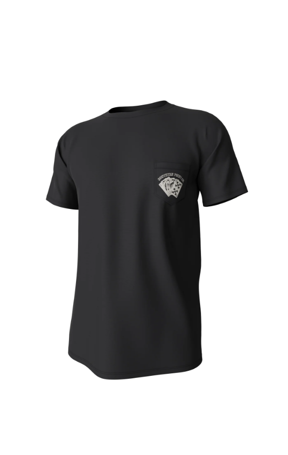 Royal Flush Short Sleeve Pocket Tee - Black