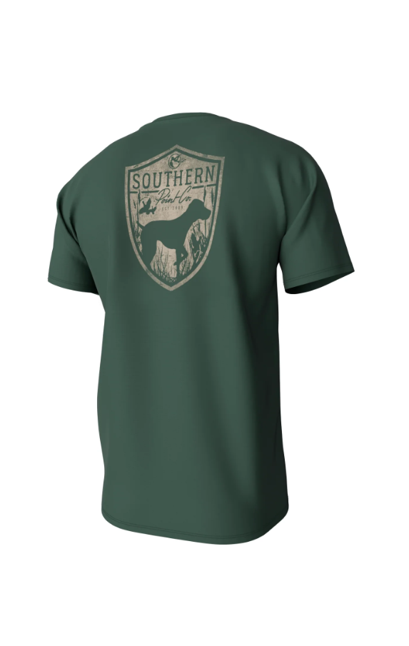 Youth Silhouette Shield Short Sleeve Pocket Tee - Duck Green