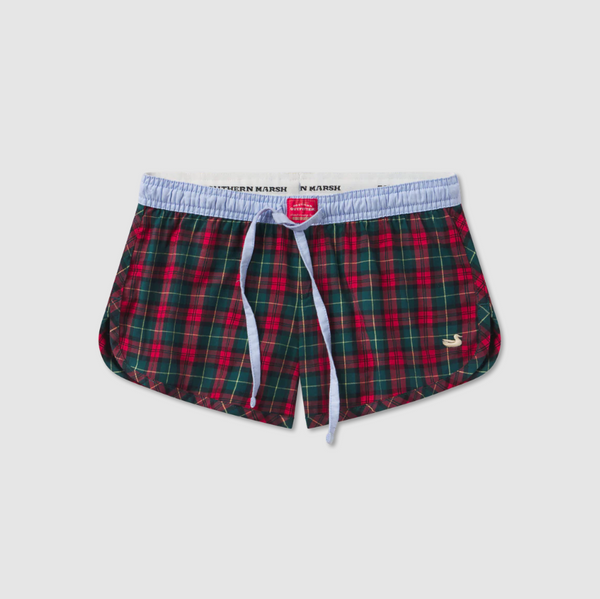 Chandler Tartan Lounge Short - Red & Green Plaid