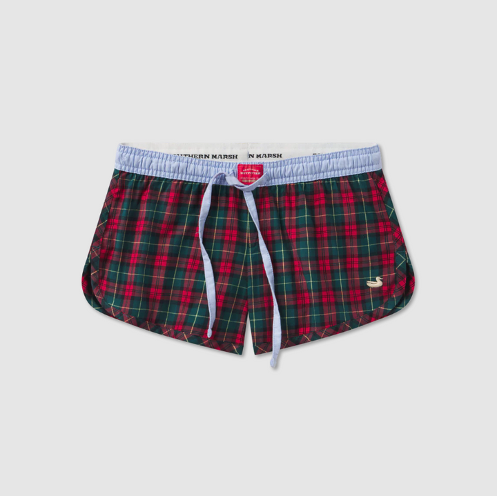 Chandler Tartan Lounge Short - Red & Green Plaid