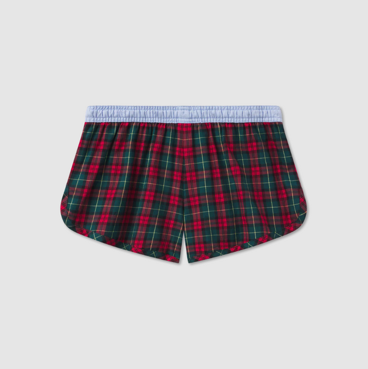 Chandler Tartan Lounge Short - Red & Green Plaid