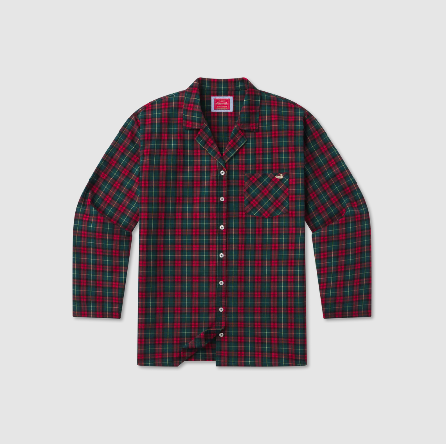 Savannah Tartan Lounge Top - Red & Green Plaid