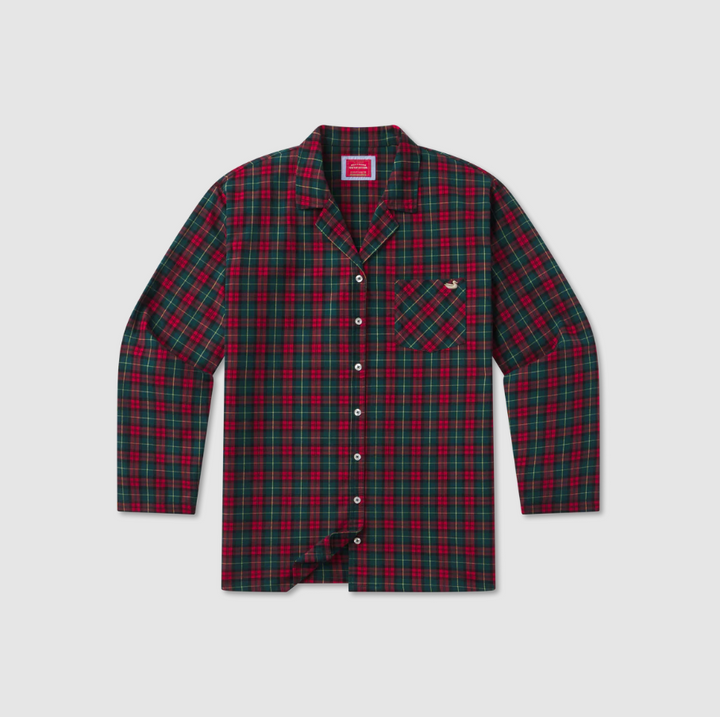 Savannah Tartan Lounge Top - Red & Green Plaid