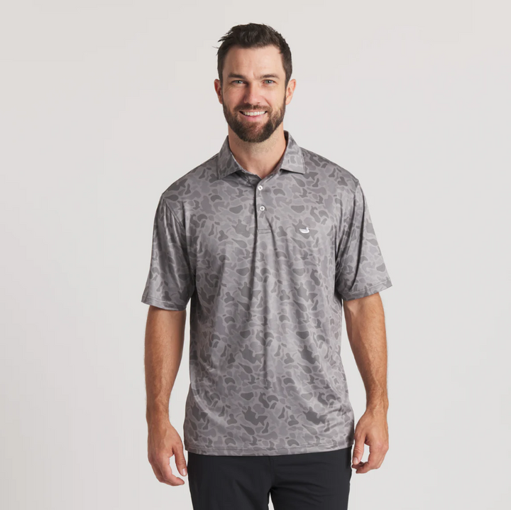 Marsh Performance Polo - Retro Camo - Light Gray