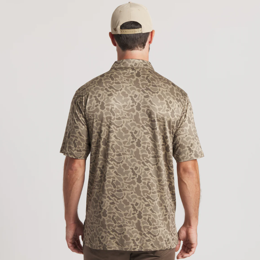 Marsh Performance Polo - Retro Camo -Stone Brown