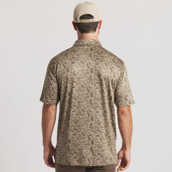 Marsh Performance Polo - Retro Camo -Stone Brown