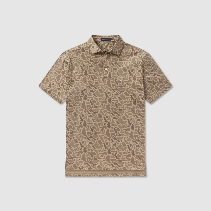 Marsh Performance Polo - Retro Camo -Stone Brown