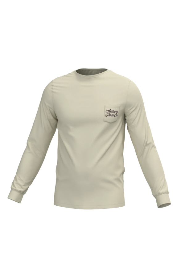 In the Pines Long Sleeve Pocket Tee - Cloud Cream