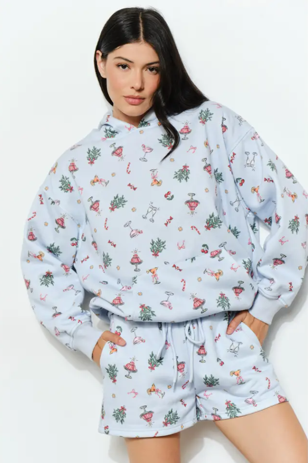 Renne Festive Holiday Lounge Sweater - Blue