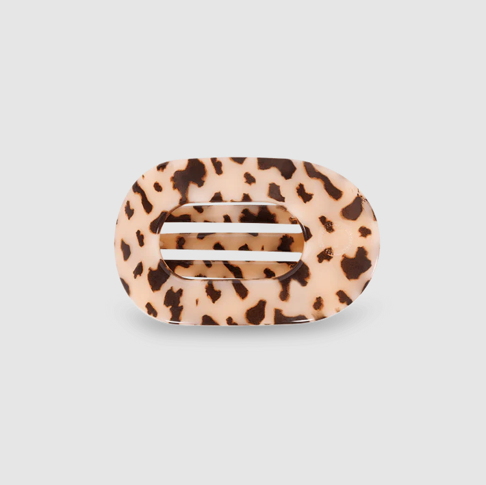 Teleties Flat Round Hair Clip - Blonde Tortoise