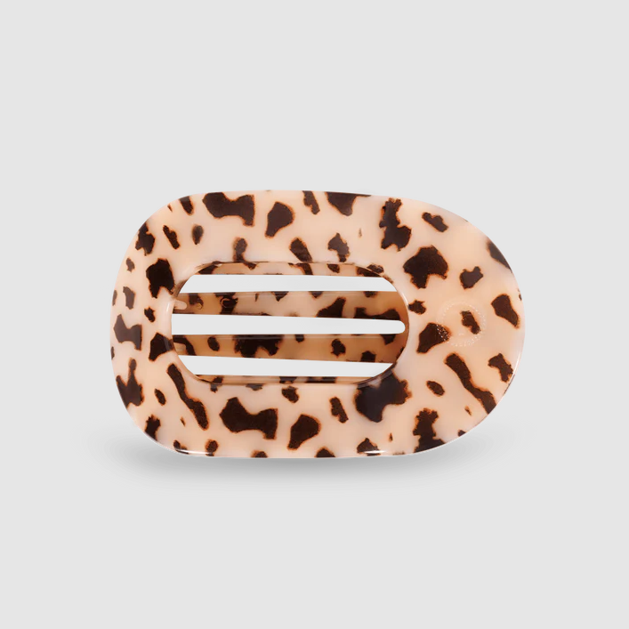 Teleties Flat Round Hair Clip - Blonde Tortoise