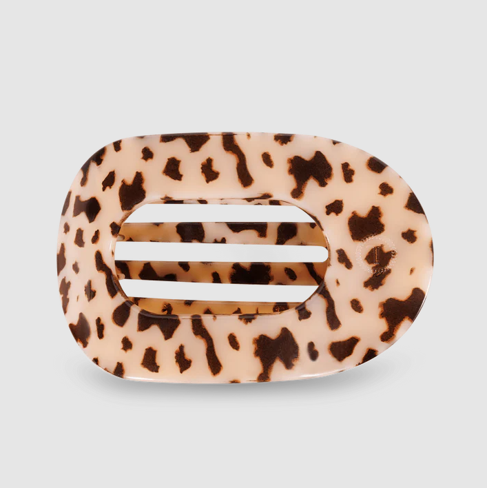 Teleties Flat Round Hair Clip - Blonde Tortoise